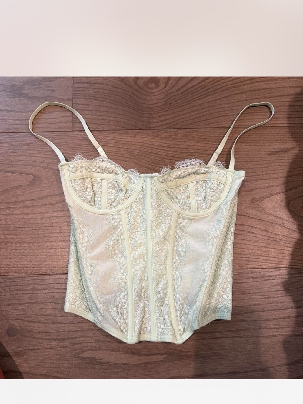 Urban Outfitters Mint Lace Bustier Top